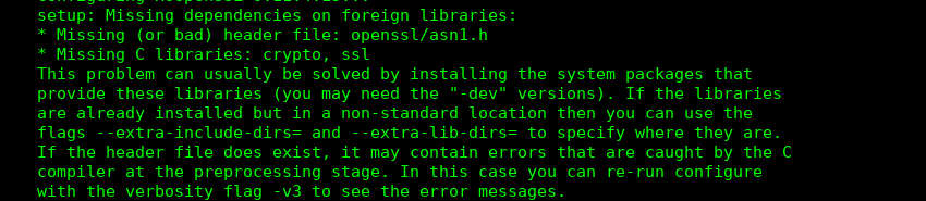 Stack error message