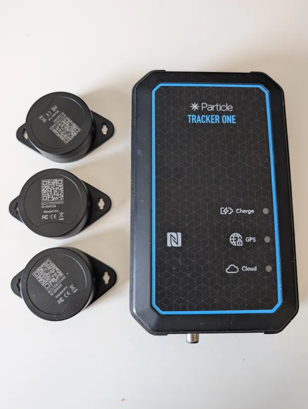 Particle sensor and bleutooth tag beacons